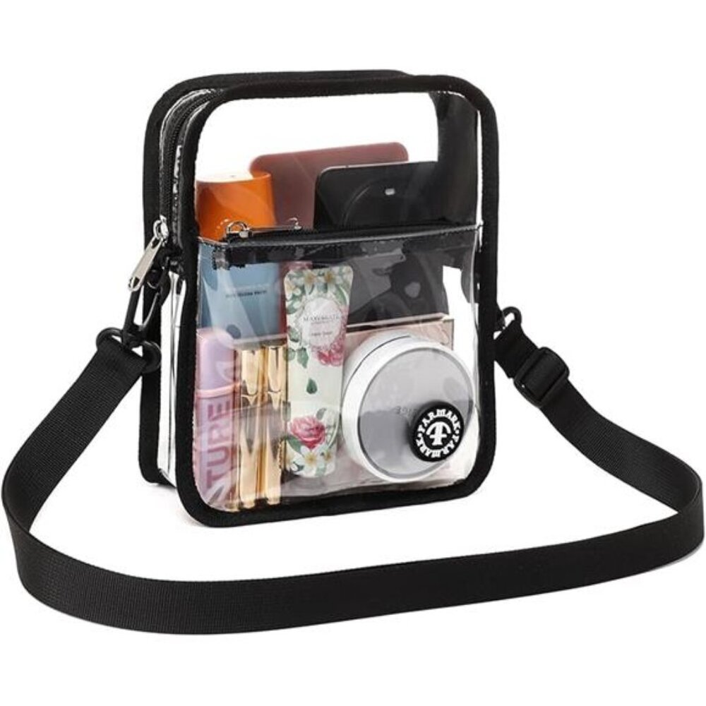 Clear stadium bag crossbody purse transparent waterproof concert event handbag - Picture 7 of 7
